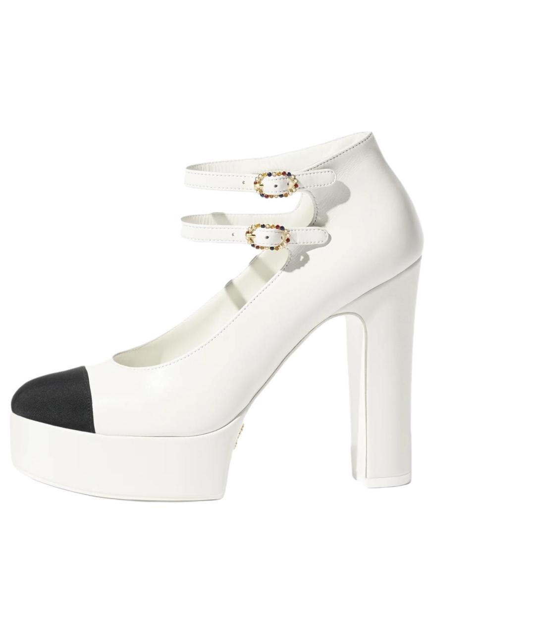 CHANEL Белые кожаные туфли, фото 2