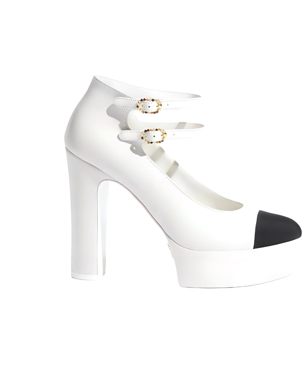 CHANEL Белые кожаные туфли, фото 5