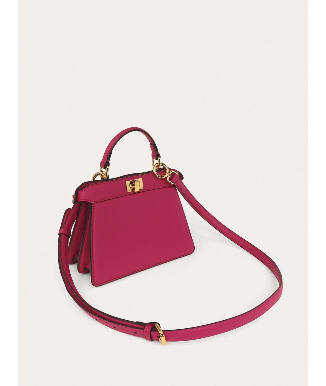 FENDI Фуксия кожаная сумка через плечо, фото 5