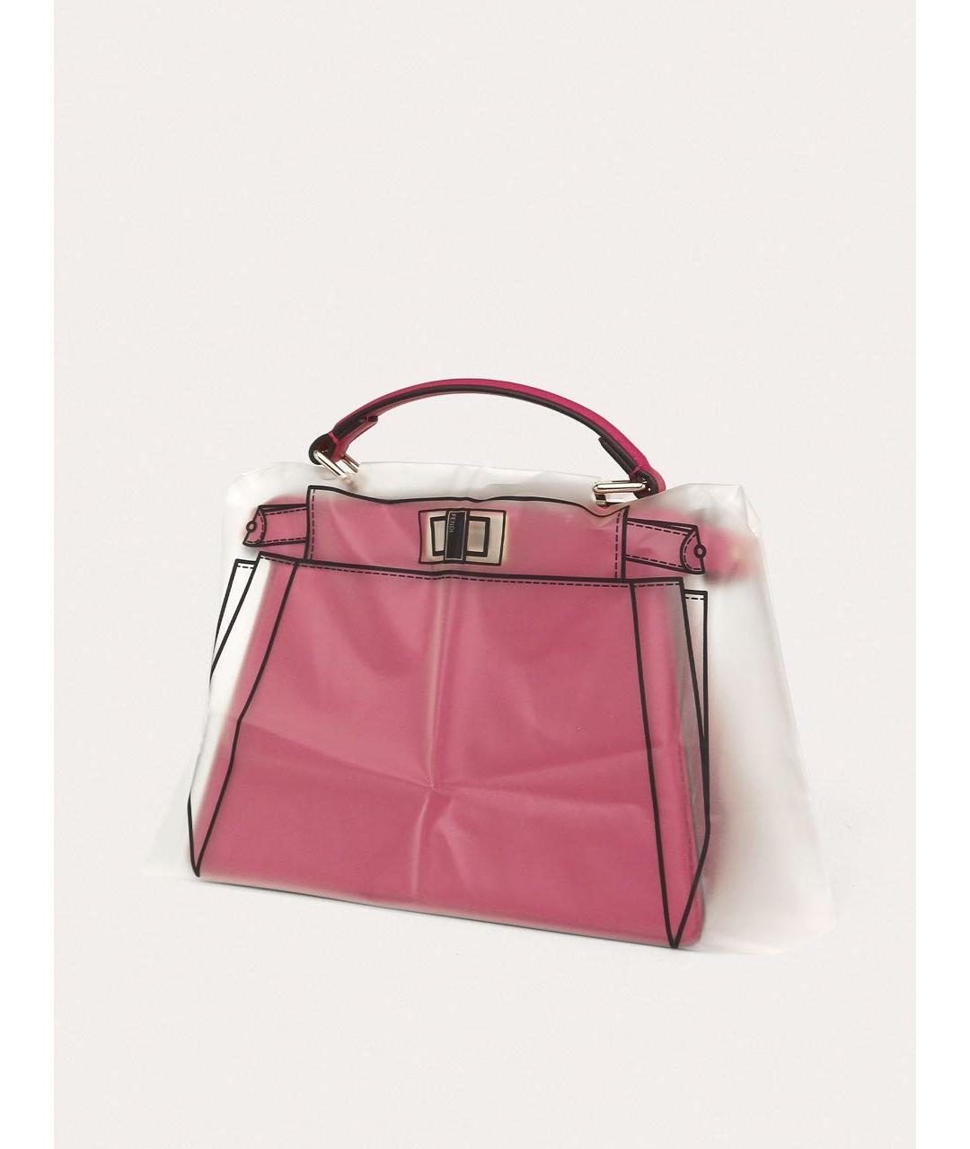 FENDI Фуксия кожаная сумка через плечо, фото 7