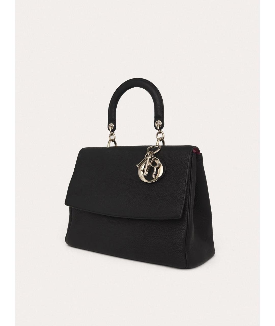 CHRISTIAN DIOR Черная кожаная сумка с короткими ручками, фото 2