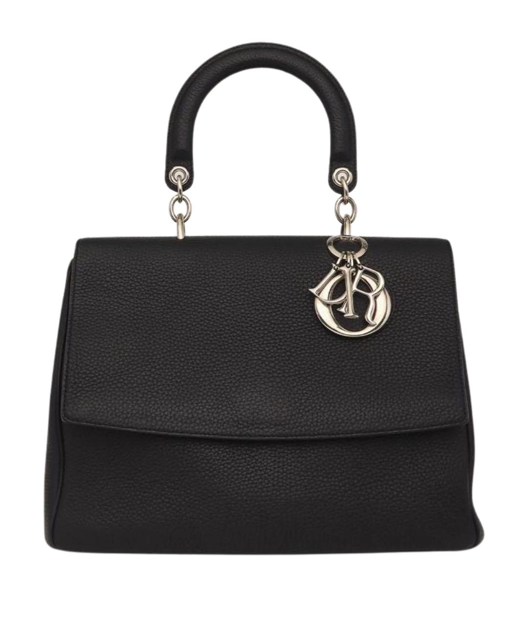 CHRISTIAN DIOR Черная кожаная сумка с короткими ручками, фото 1