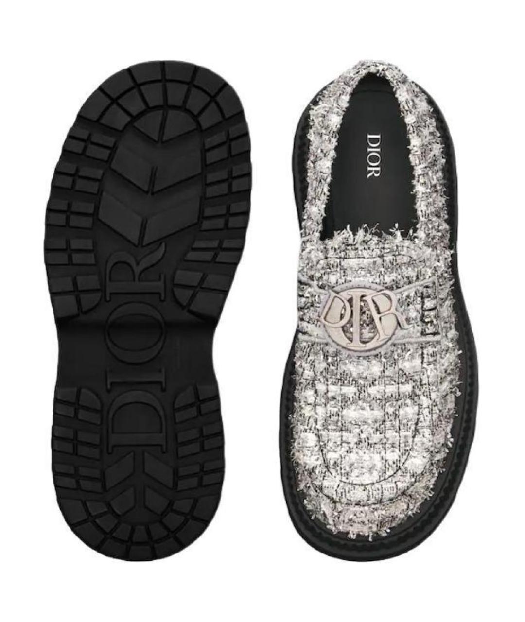 CHRISTIAN DIOR Серебряные лоферы, фото 5