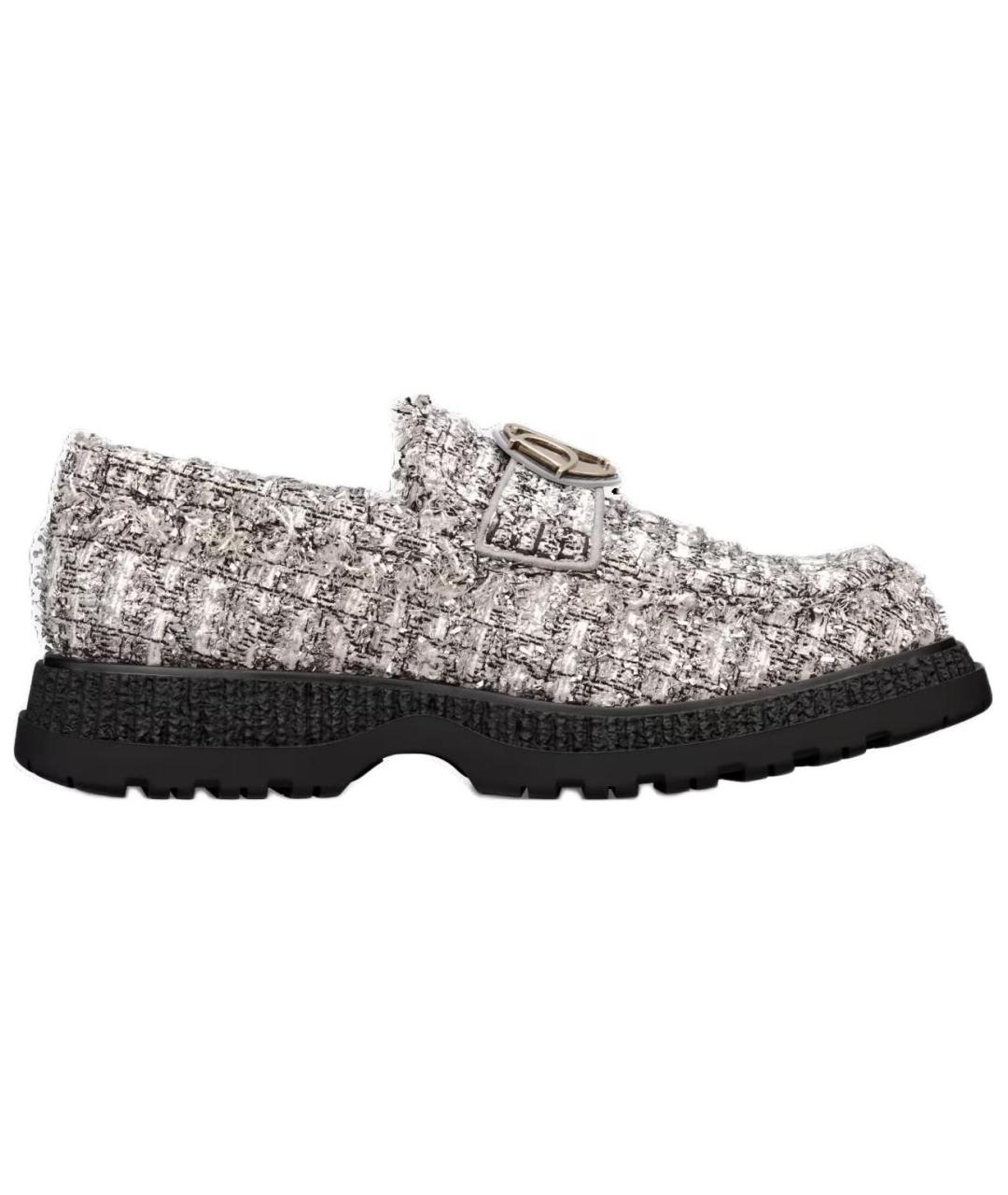 CHRISTIAN DIOR Серебряные лоферы, фото 1