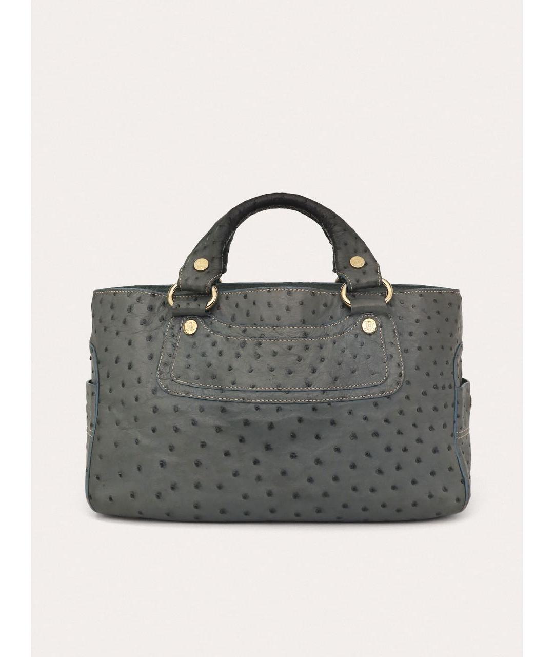 CELINE Голубая сумка с короткими ручками из экзотической кожи, фото 9