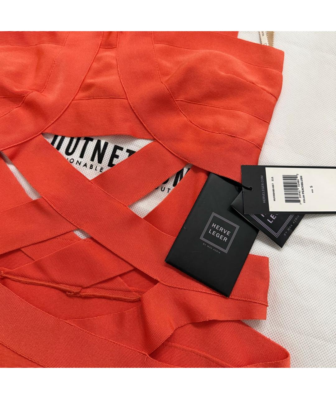 HERVE LEGER Оранжевый купальник, фото 4