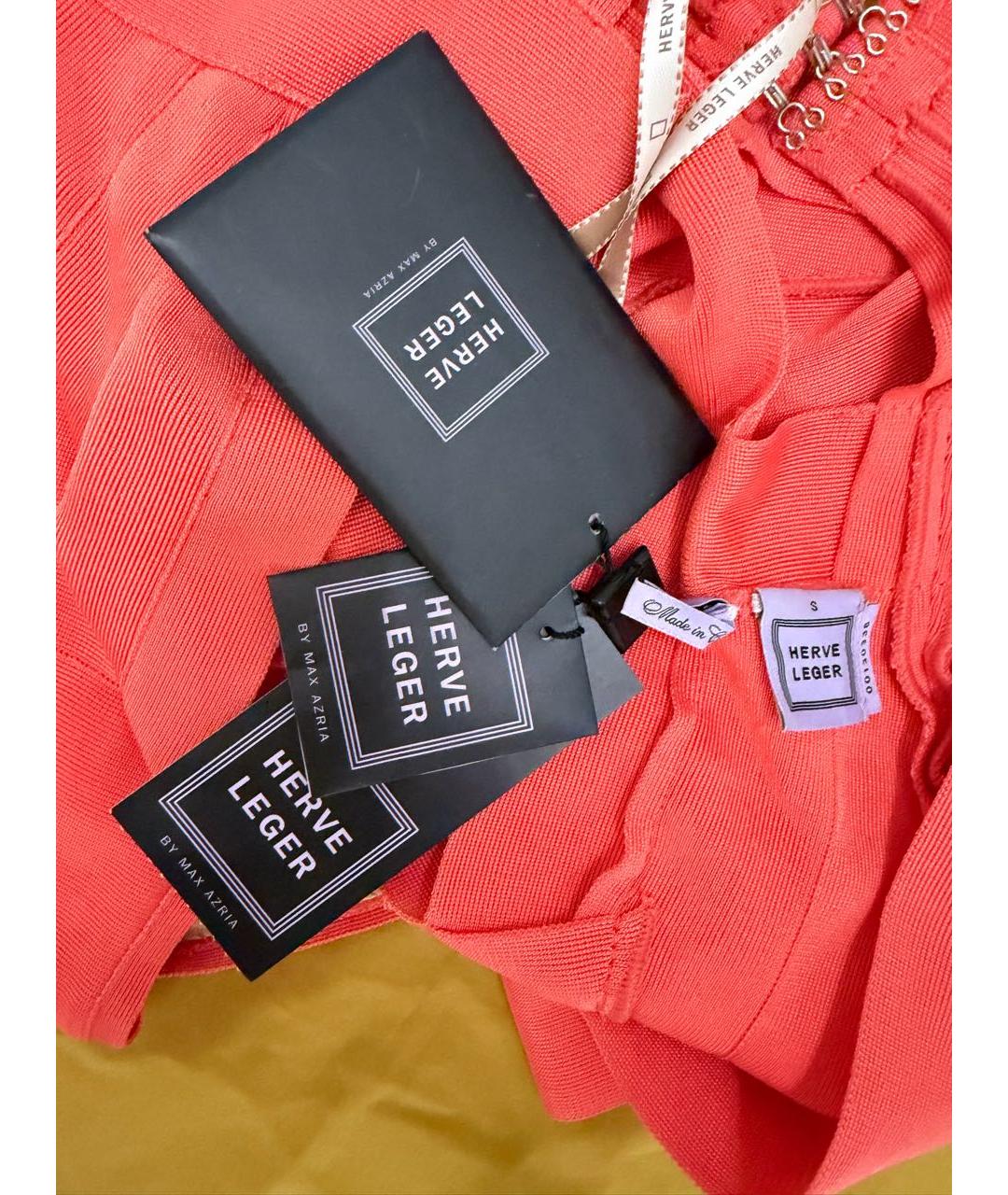 HERVE LEGER Оранжевый купальник, фото 4