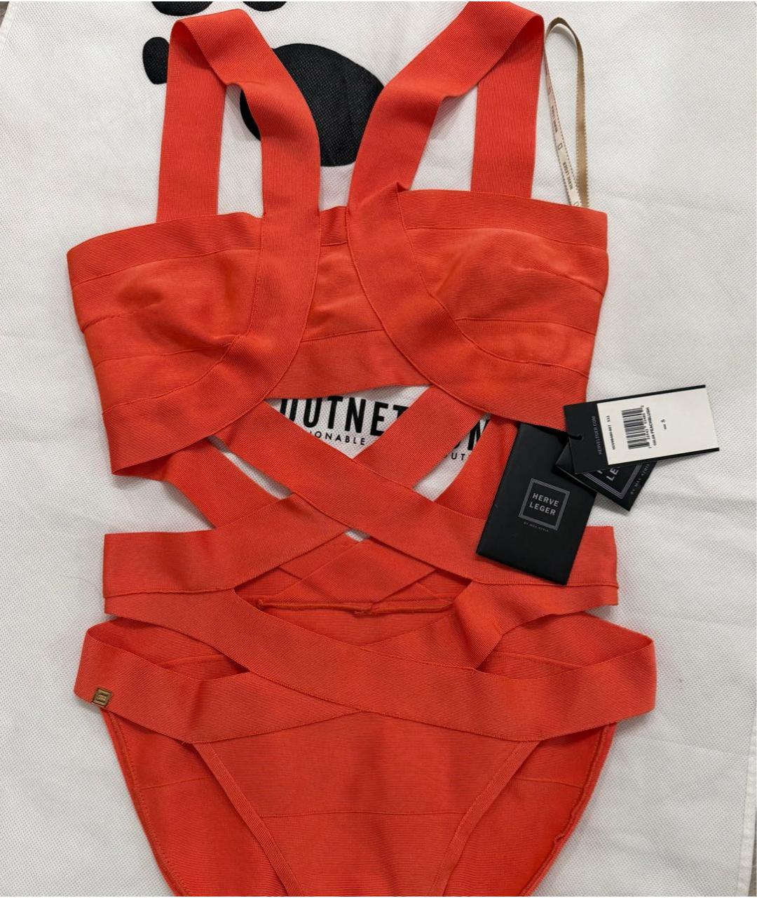 HERVE LEGER Оранжевый купальник, фото 3
