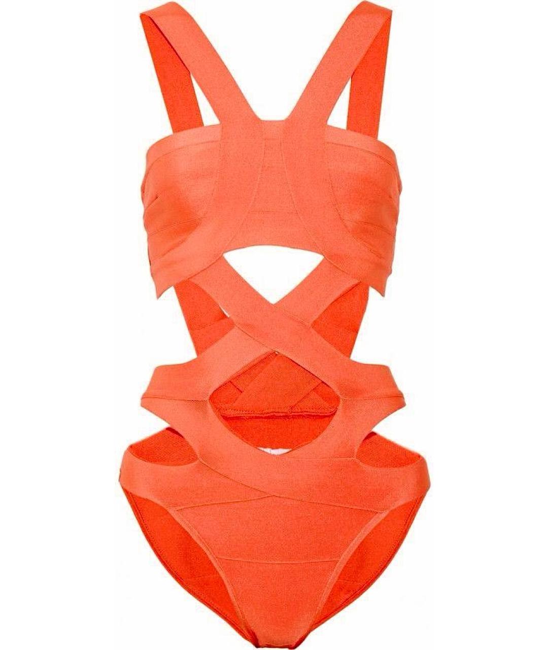 HERVE LEGER Оранжевый купальник, фото 1