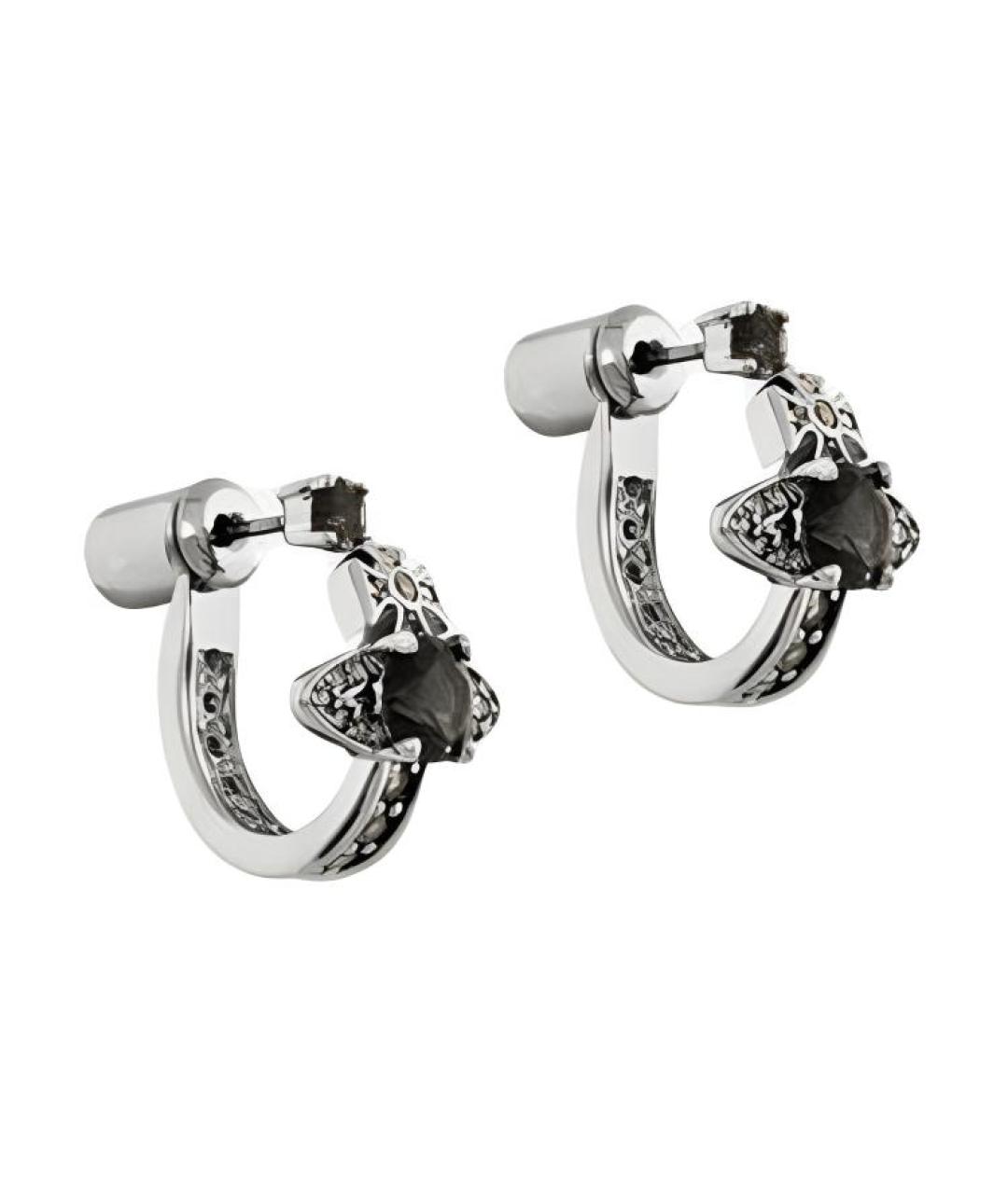 VIVIENNE WESTWOOD Черные латунные серьги, фото 2