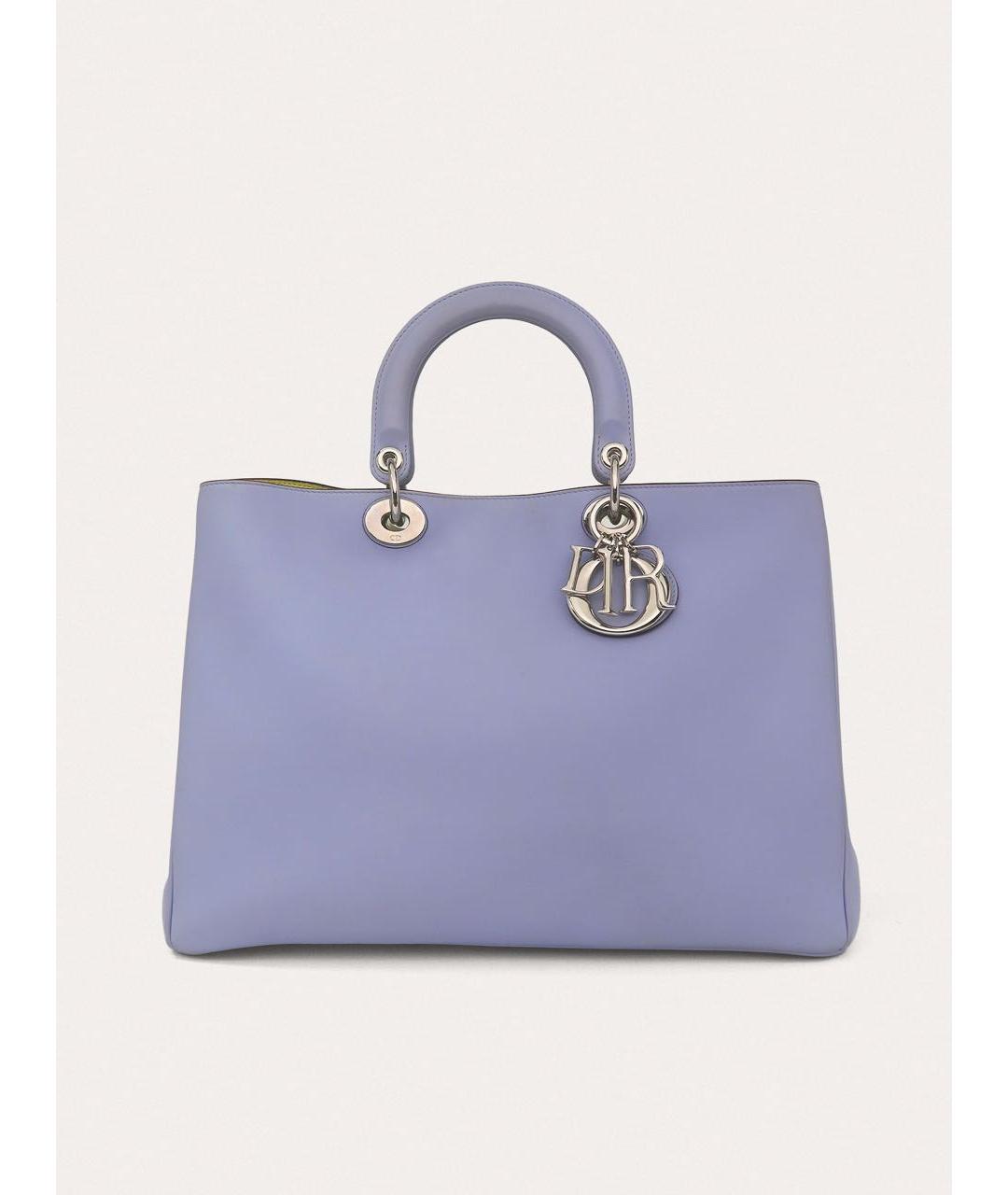 CHRISTIAN DIOR Голубая кожаная сумка с короткими ручками, фото 9