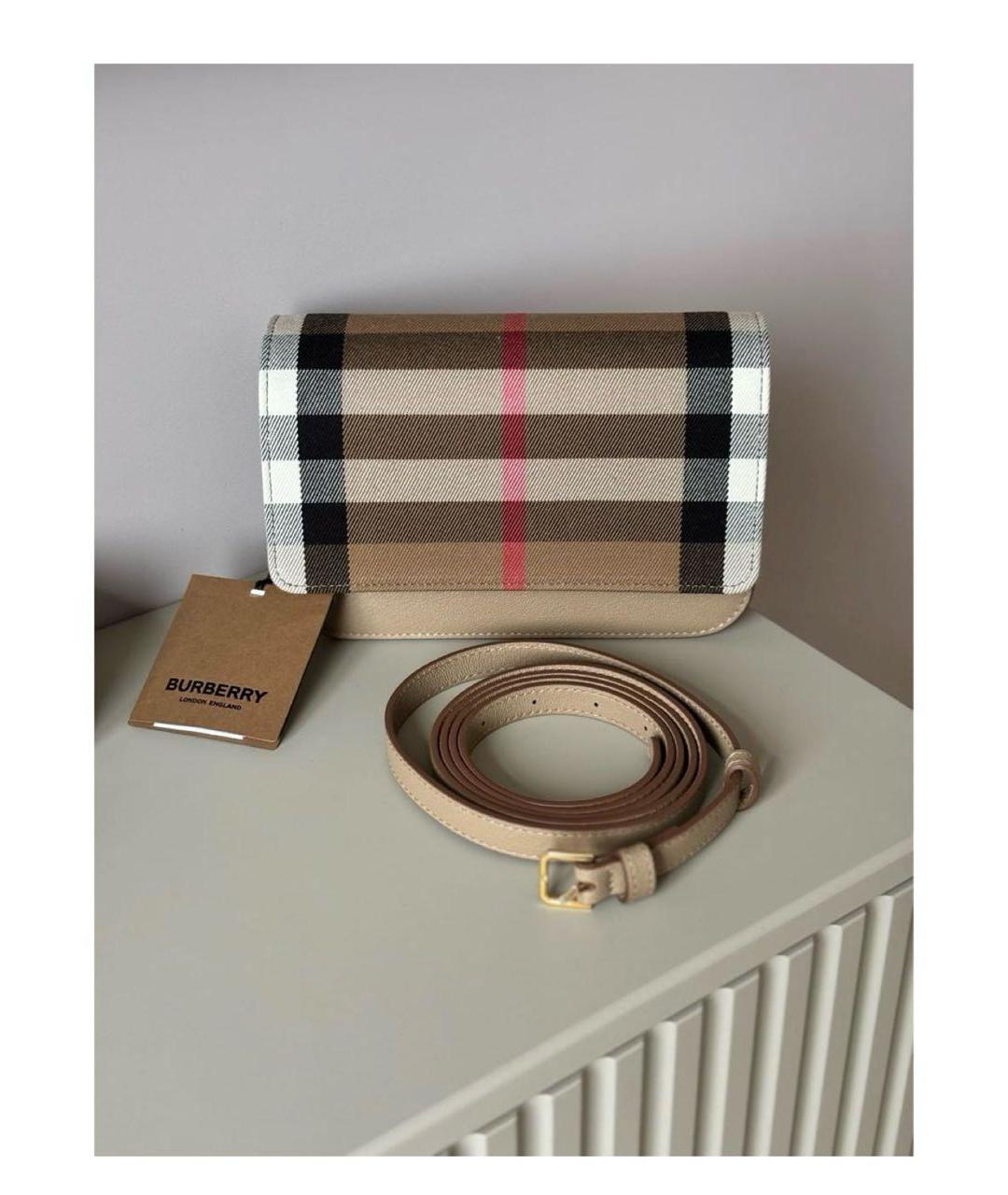 BURBERRY Бежевая кожаная сумка через плечо, фото 2