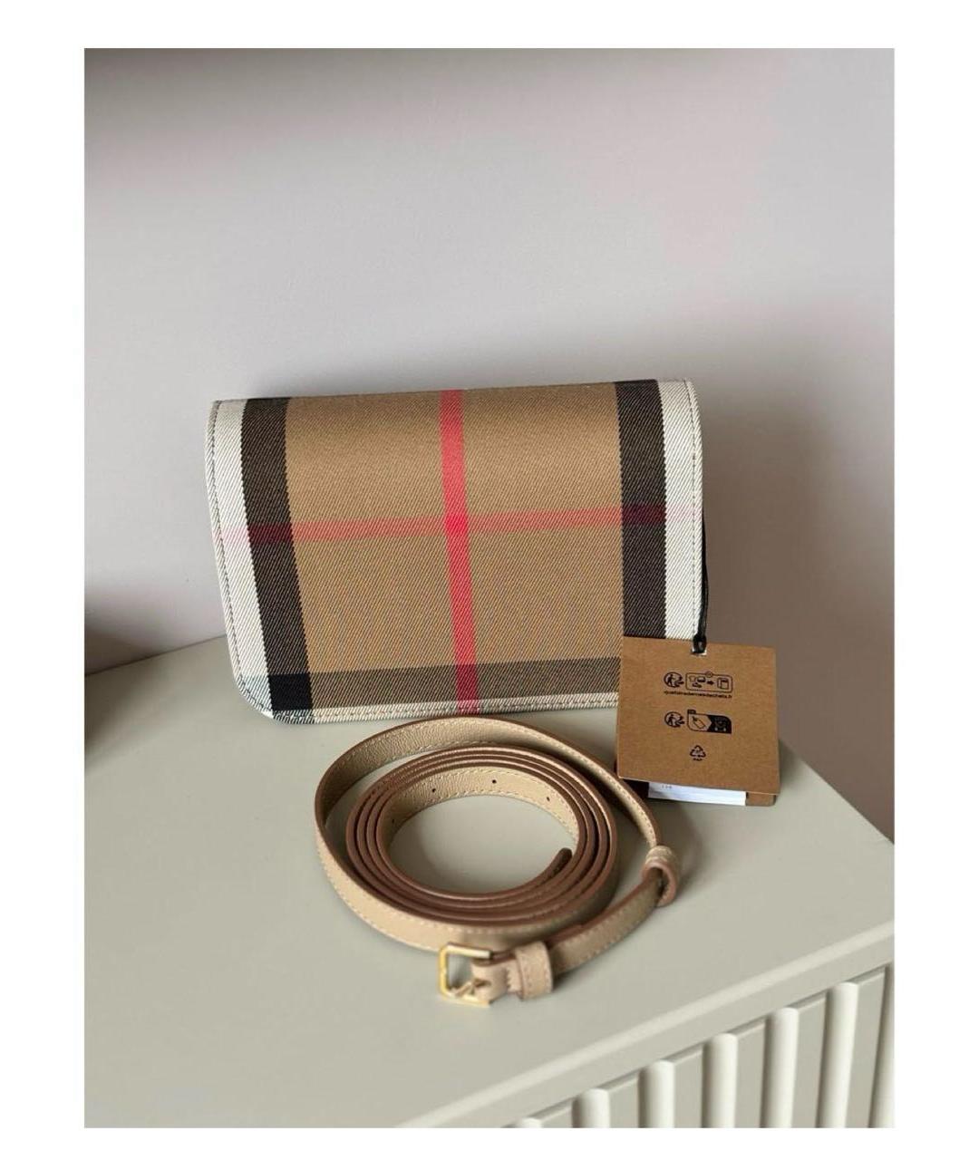 BURBERRY Бежевая кожаная сумка через плечо, фото 3