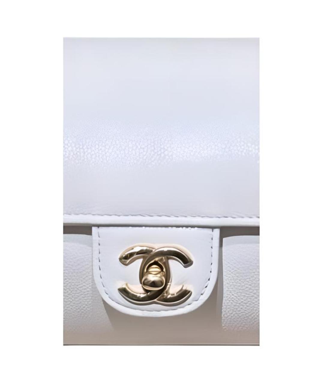 CHANEL Белая кожаная сумка через плечо, фото 2