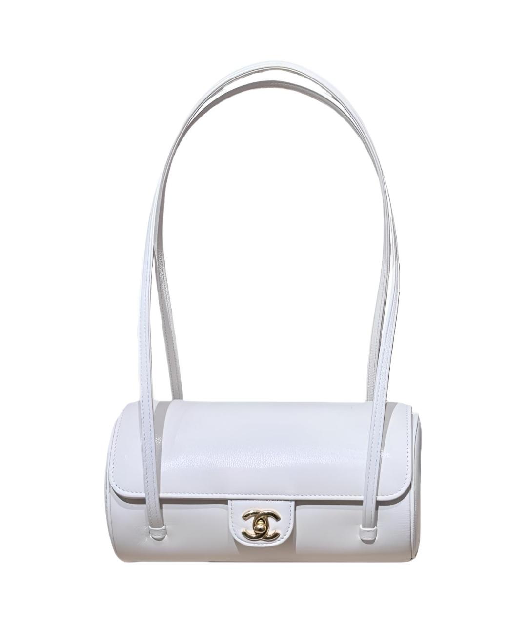 CHANEL Белая кожаная сумка через плечо, фото 1