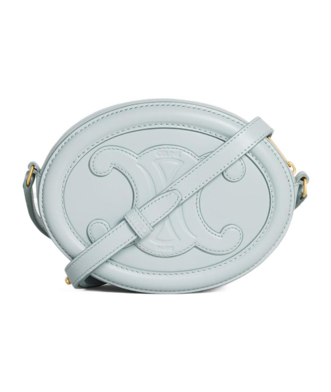 CELINE Голубая кожаная сумка через плечо, фото 3