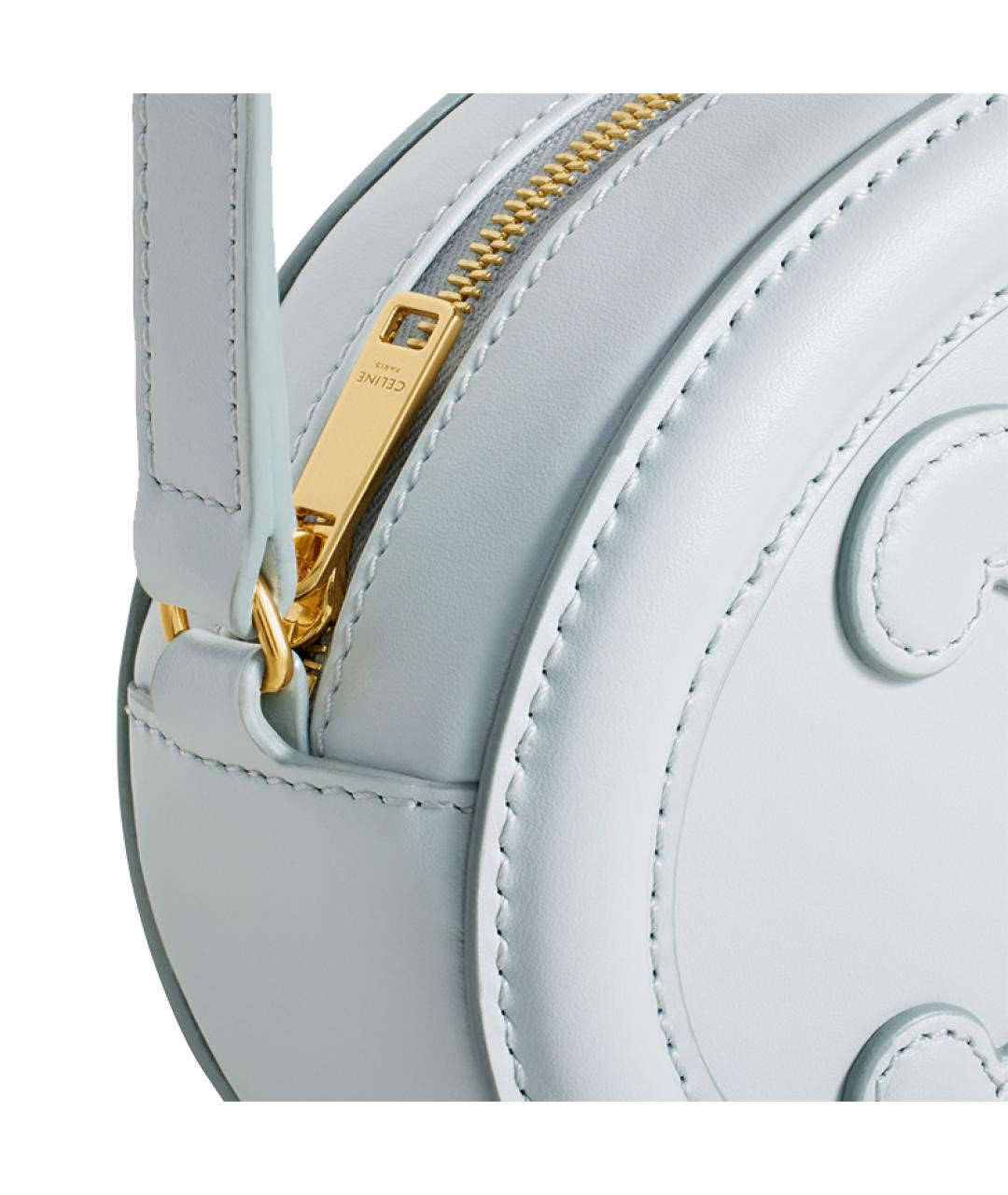 CELINE Голубая кожаная сумка через плечо, фото 5