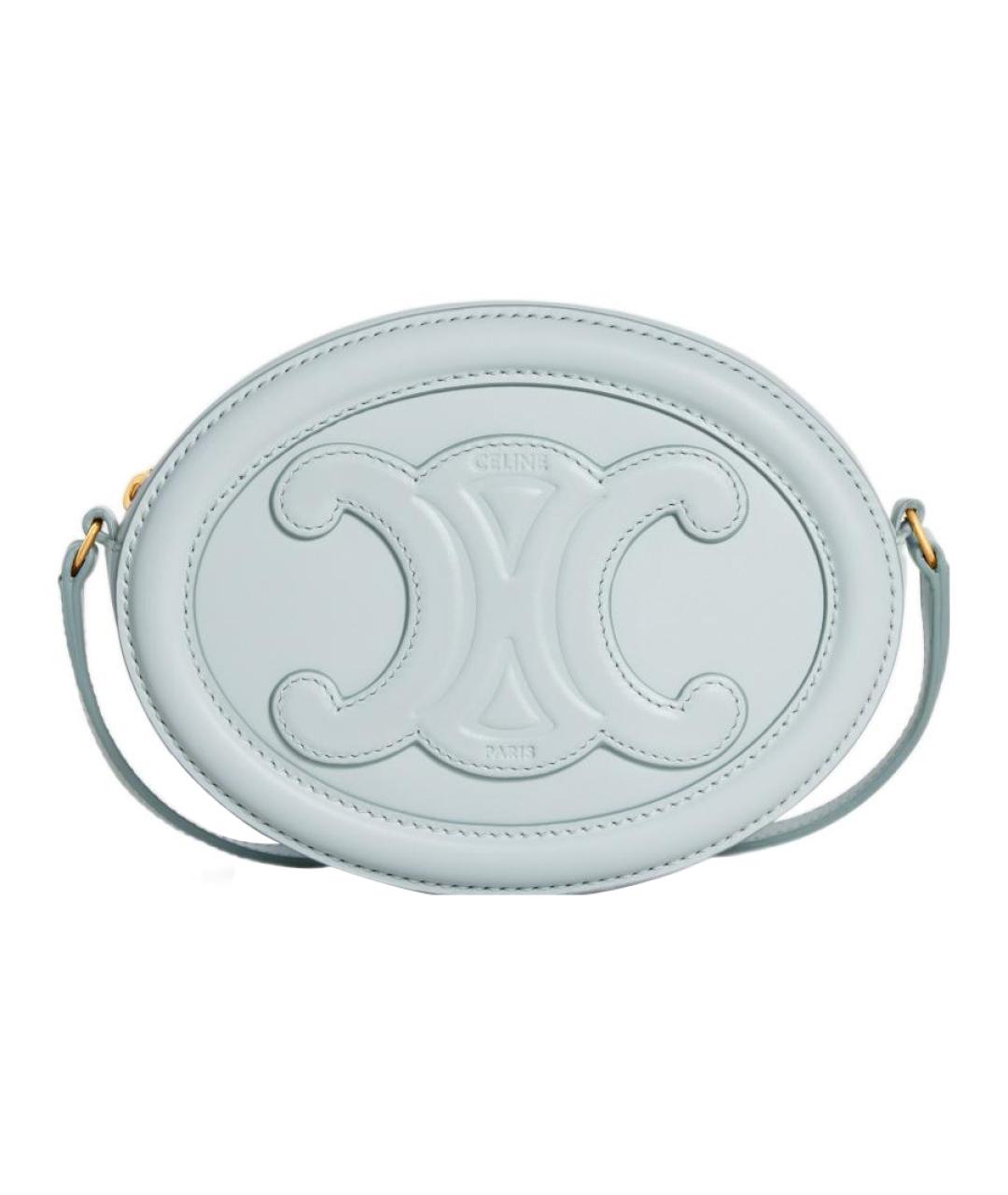 CELINE Голубая кожаная сумка через плечо, фото 1