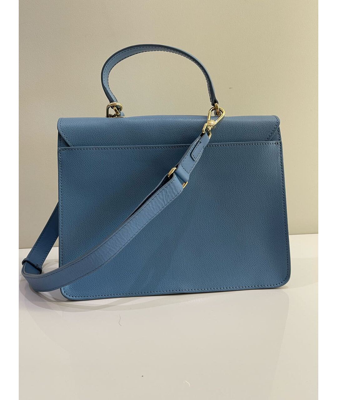 FURLA Голубая кожаная сумка тоут, фото 3