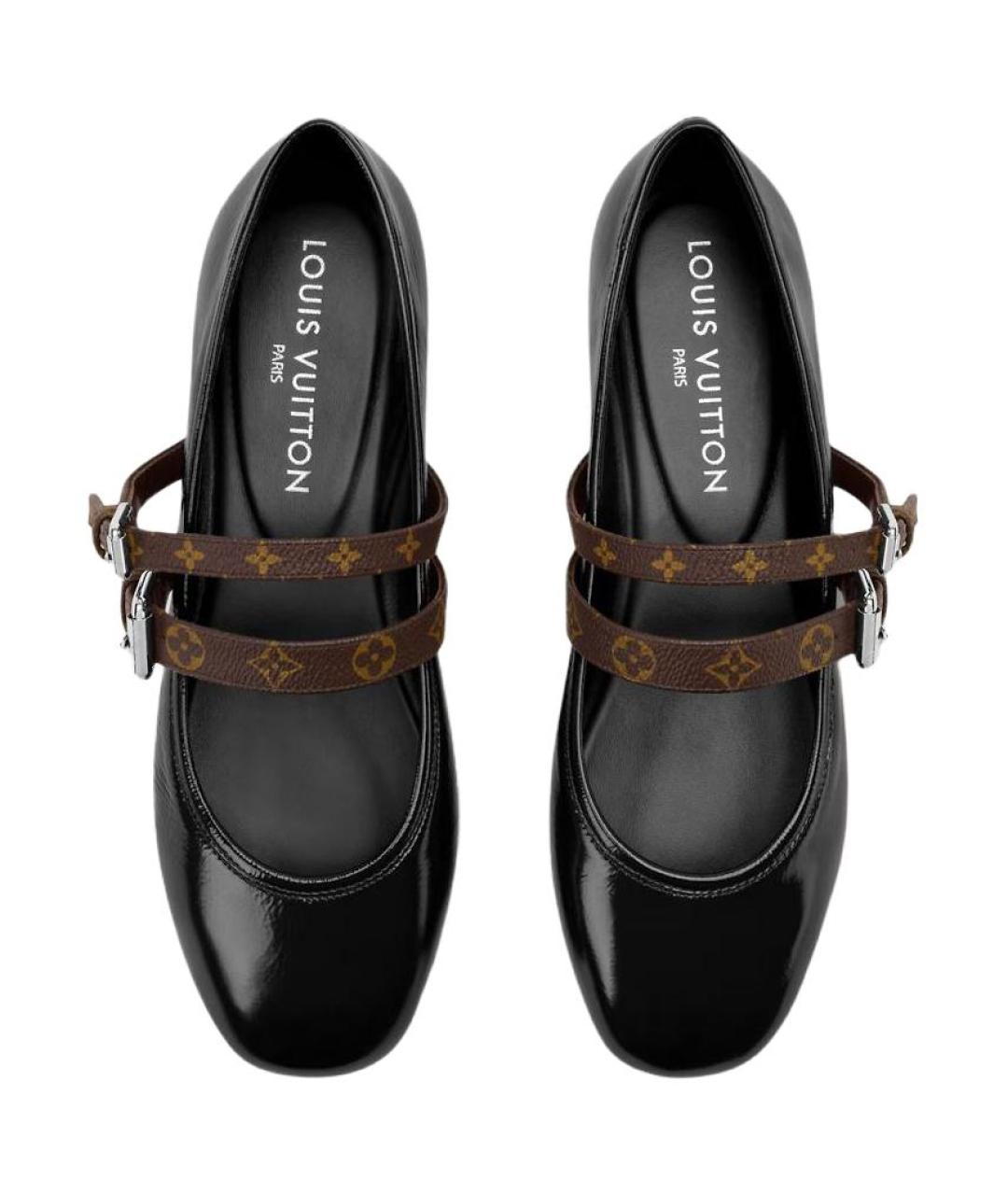 LOUIS VUITTON Черные кожаные балетки, фото 4