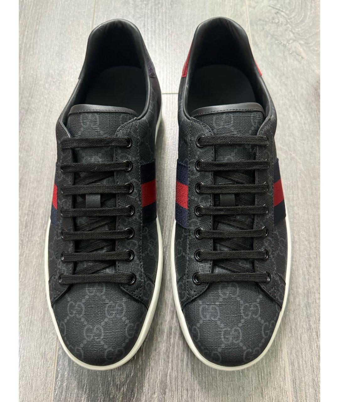 GUCCI Черные низкие кроссовки / кеды, фото 2