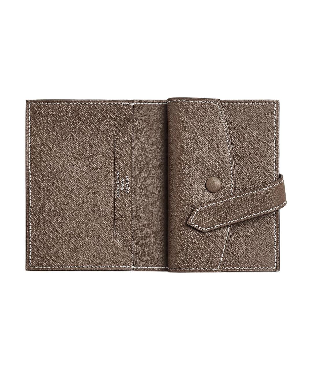 HERMES Серый кожаный кошелек, фото 2