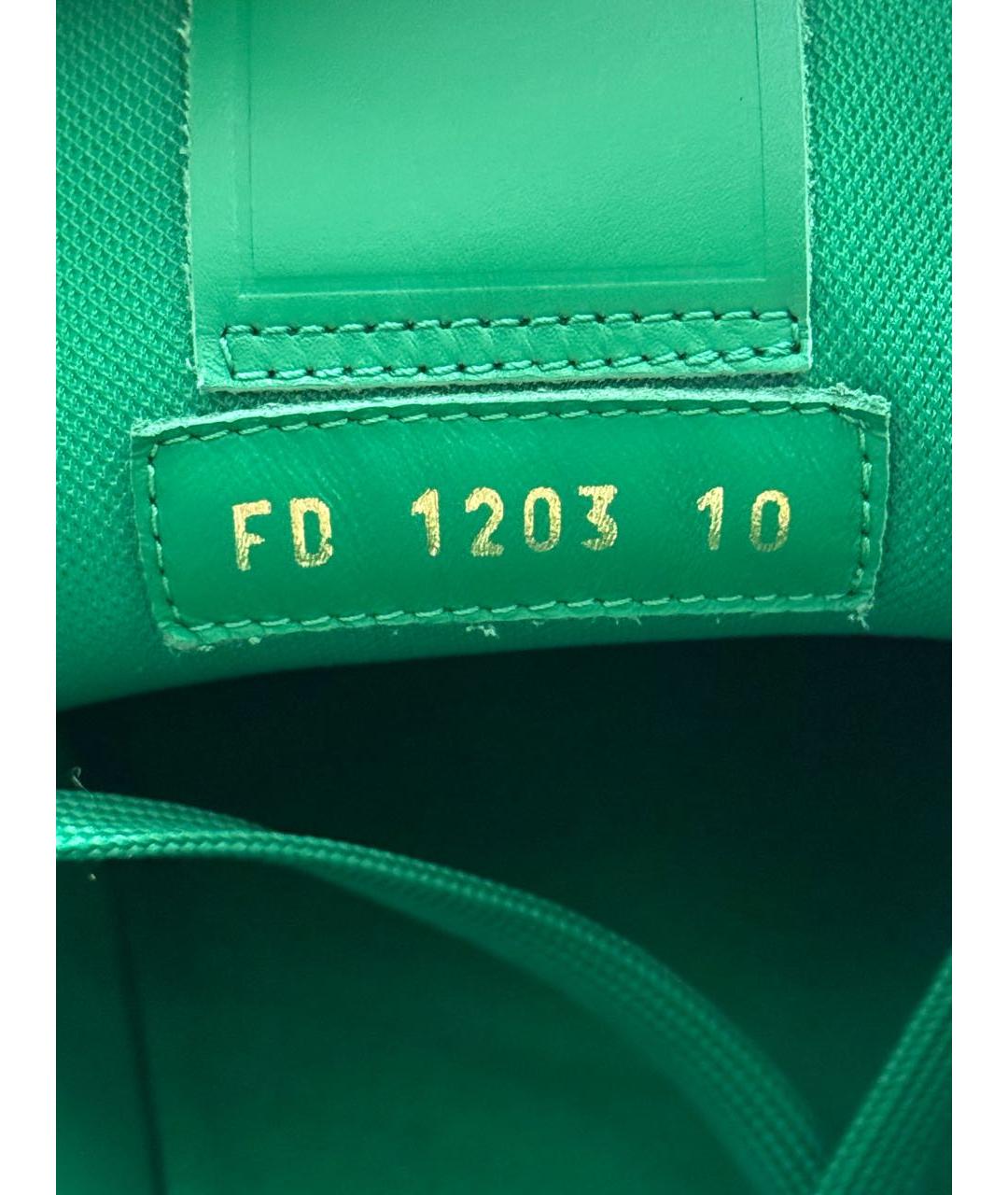 LOUIS VUITTON Зеленые кожаные низкие кроссовки / кеды, фото 7