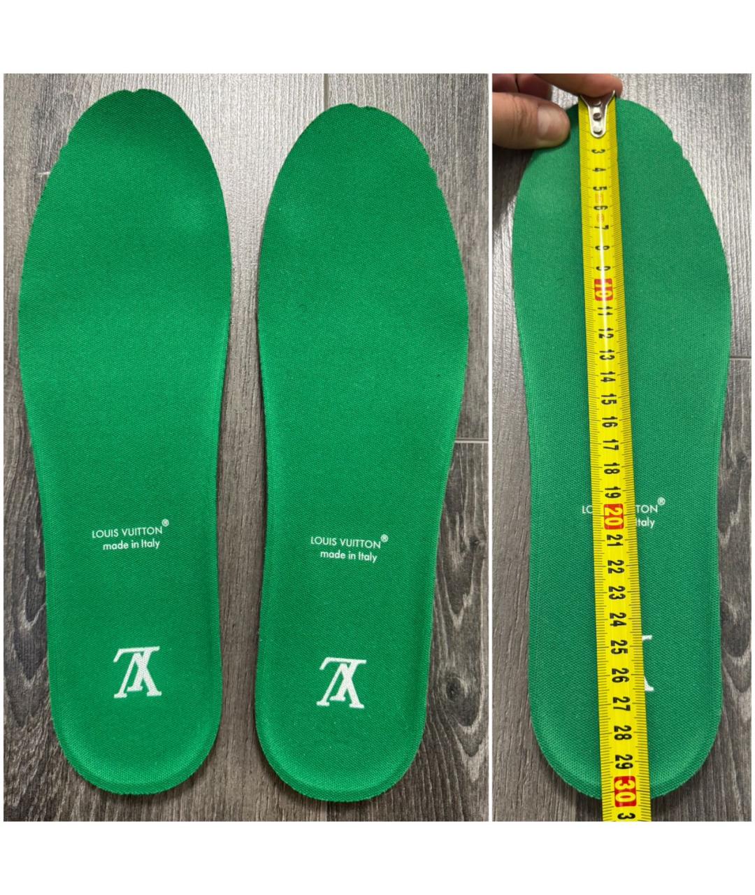 LOUIS VUITTON Зеленые кожаные низкие кроссовки / кеды, фото 8