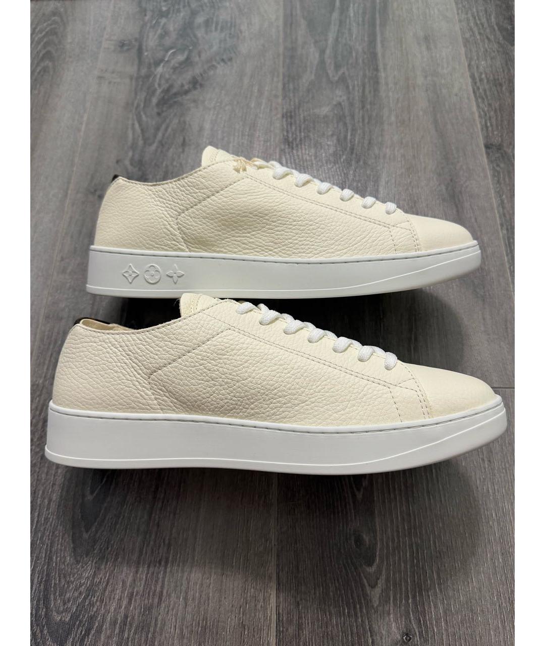LOUIS VUITTON Бежевые кожаные низкие кроссовки / кеды, фото 5