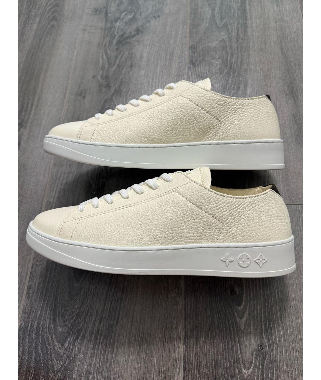 LOUIS VUITTON Бежевые кожаные низкие кроссовки / кеды, фото 9