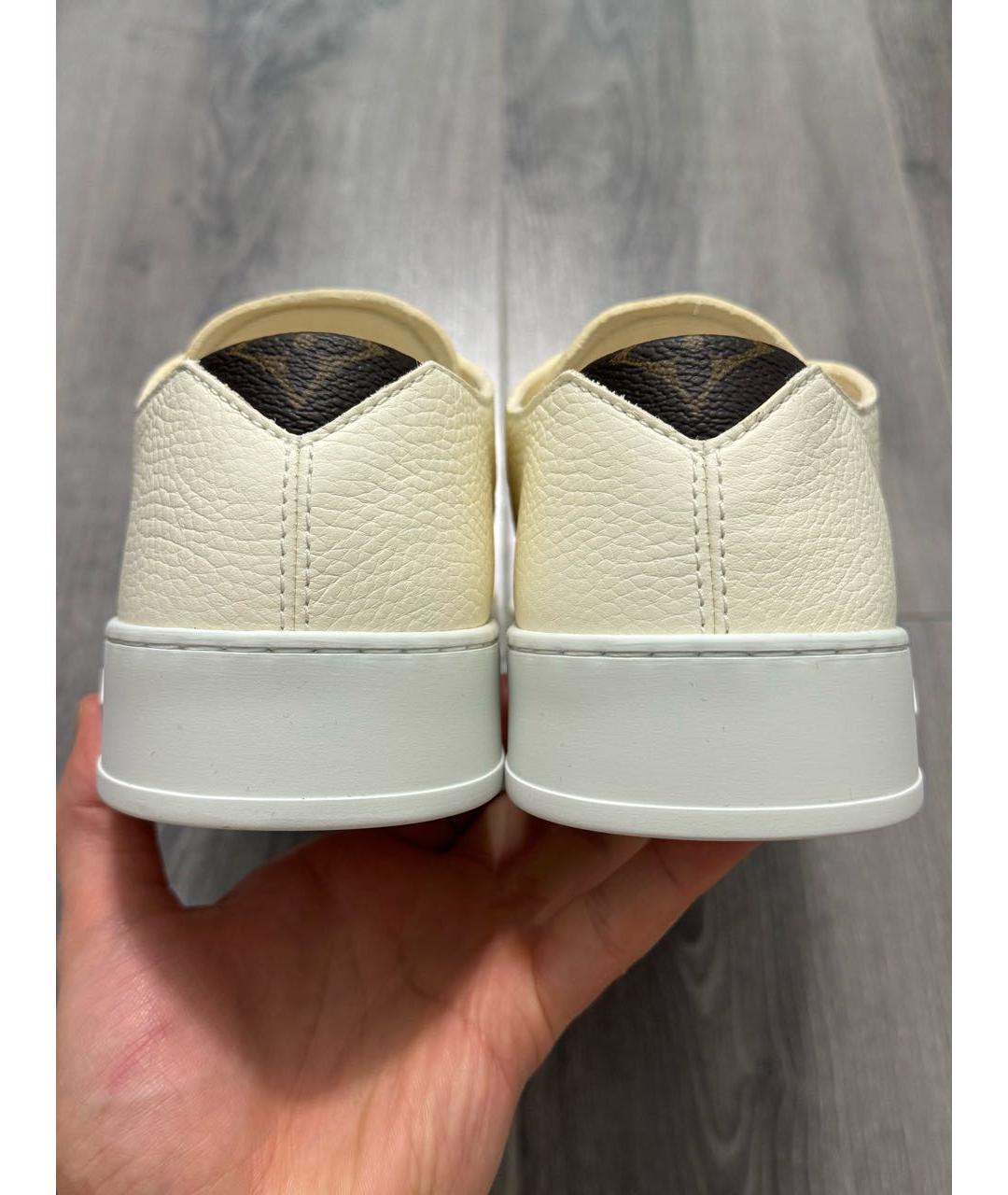 LOUIS VUITTON Бежевые кожаные низкие кроссовки / кеды, фото 3