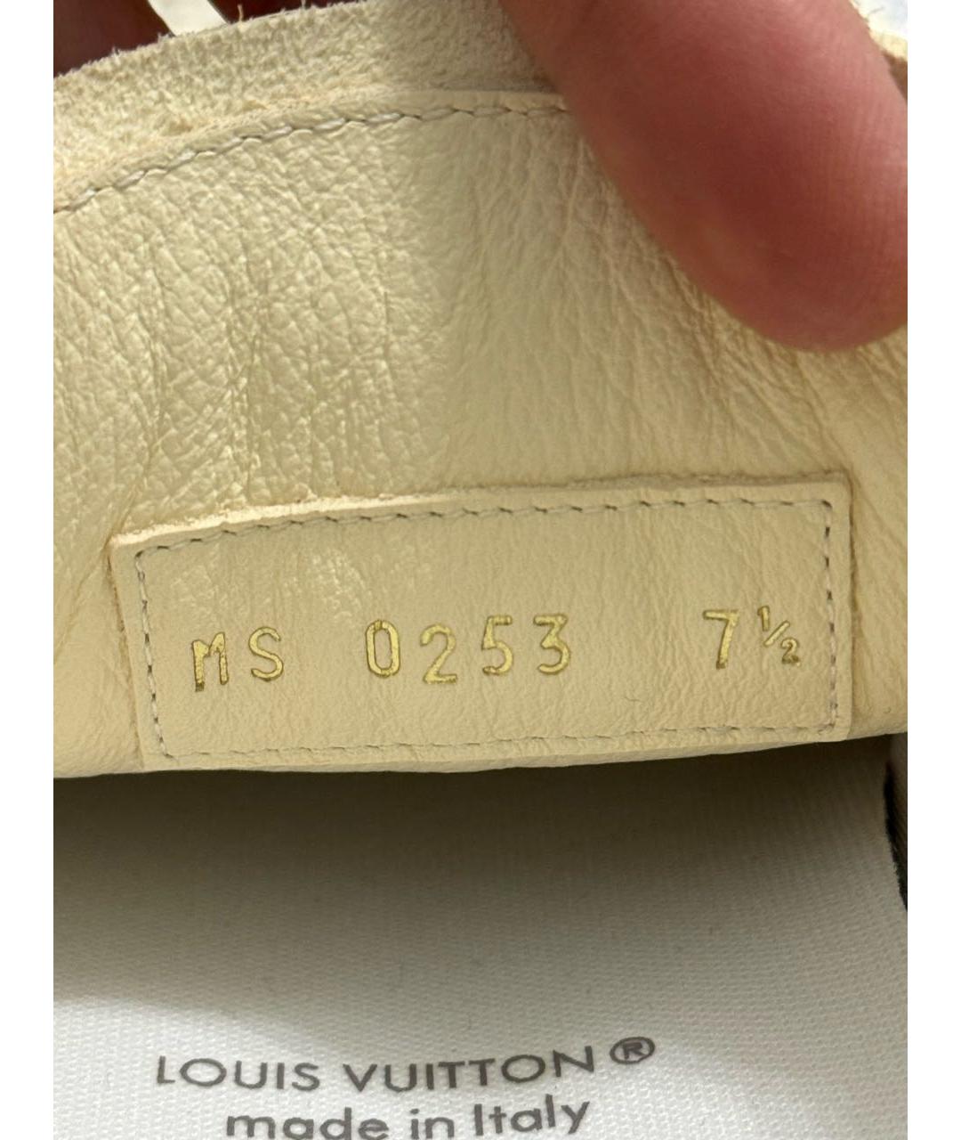 LOUIS VUITTON Бежевые кожаные низкие кроссовки / кеды, фото 6