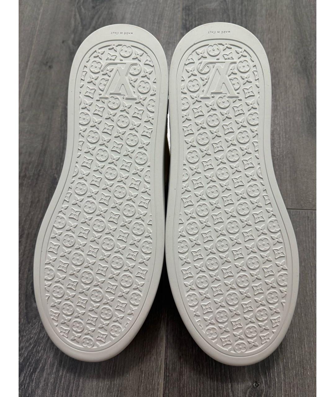 LOUIS VUITTON Бежевые кожаные низкие кроссовки / кеды, фото 7