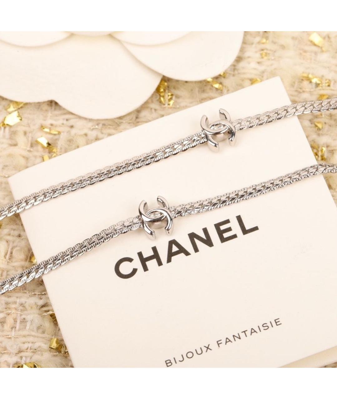 CHANEL Серебряная металлическая цепочка, фото 4