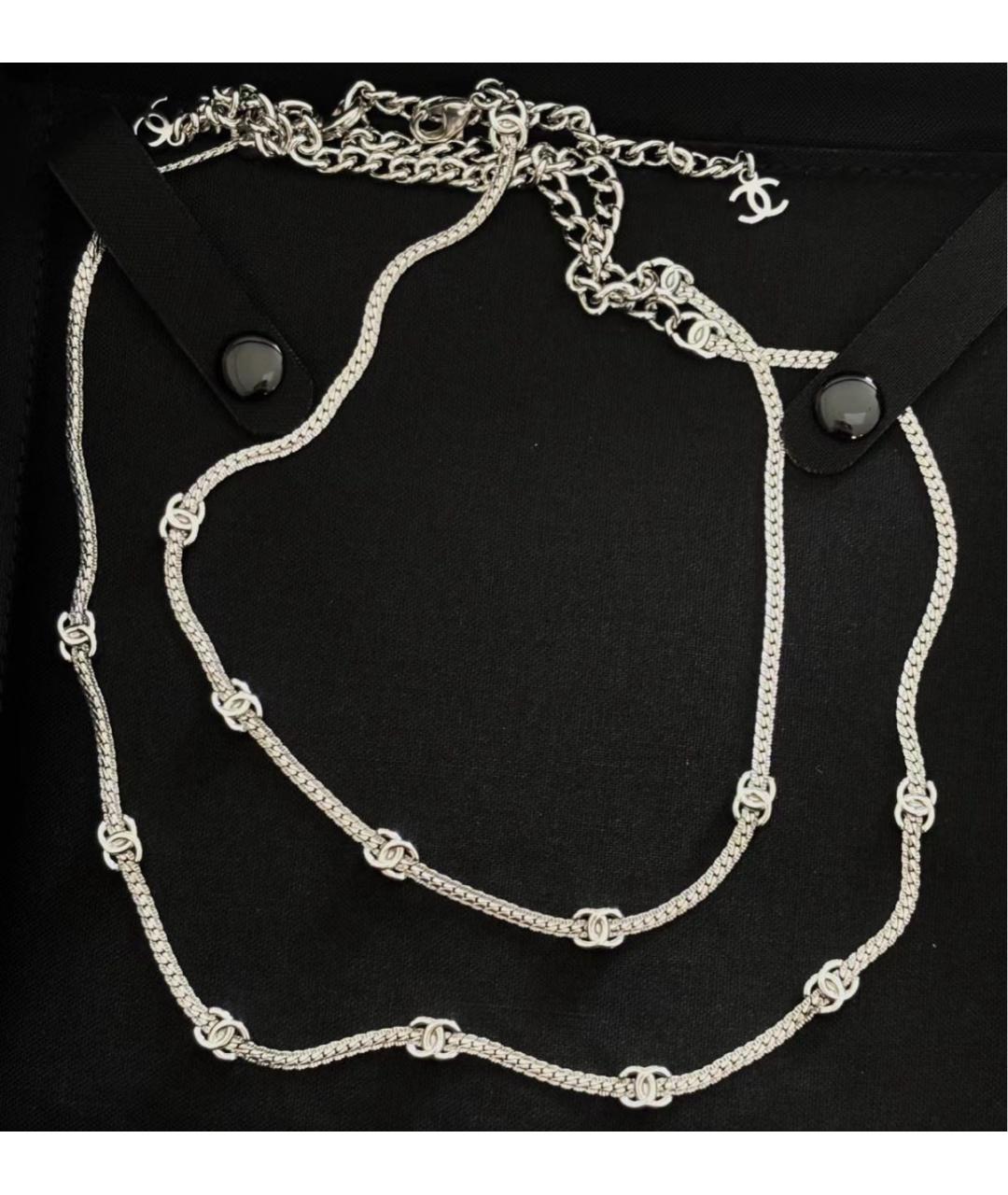 CHANEL Серебряная металлическая цепочка, фото 3