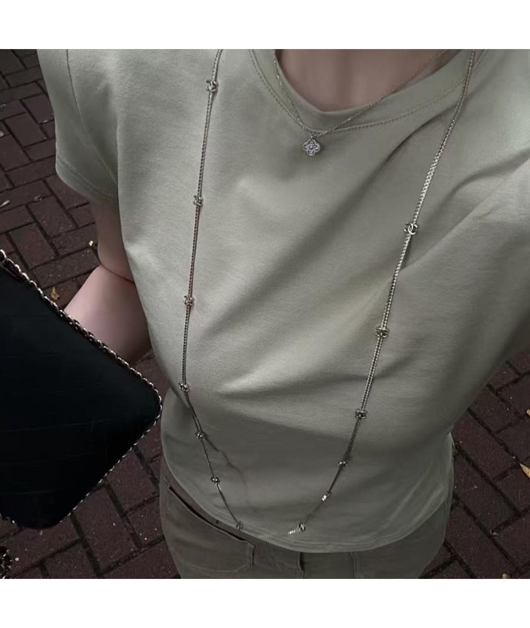 CHANEL Серебряная металлическая цепочка, фото 5