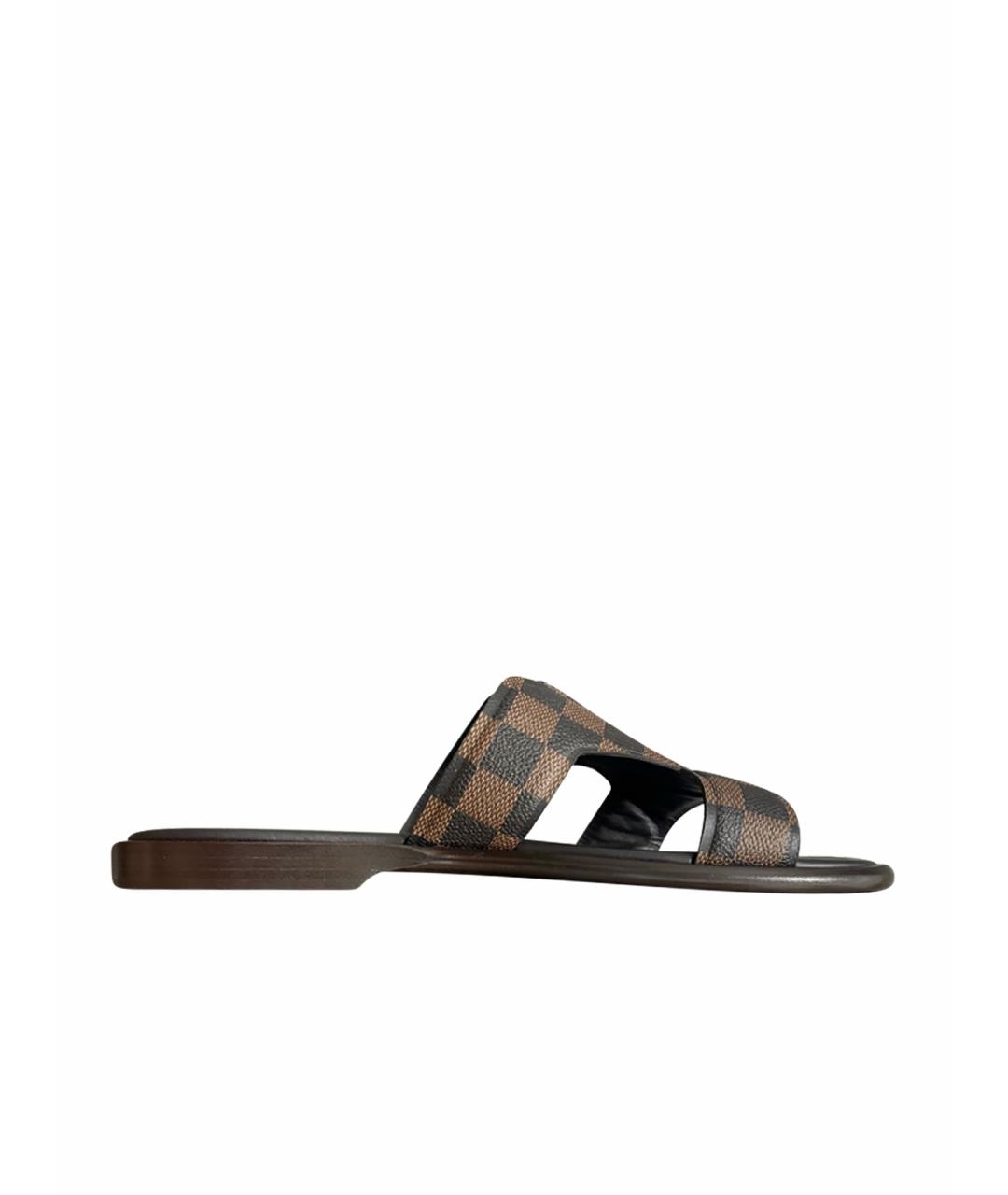 LOUIS VUITTON Коричневые шлепанцы, фото 1