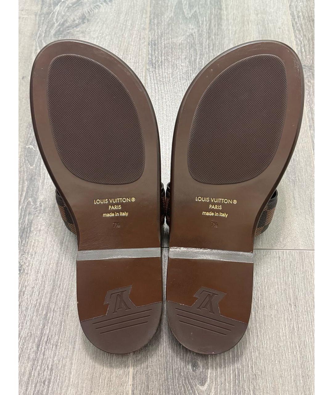 LOUIS VUITTON Коричневые шлепанцы, фото 6