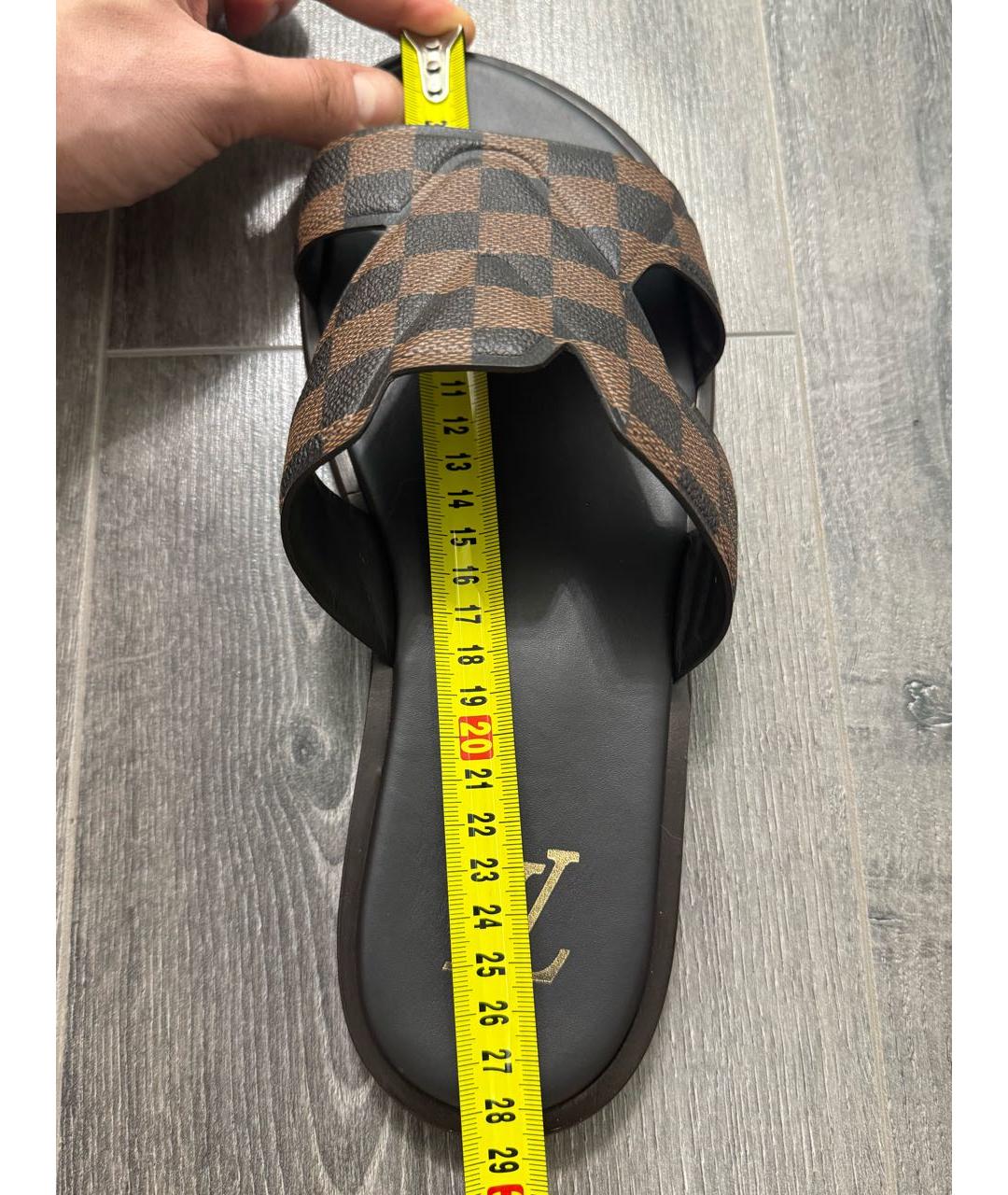 LOUIS VUITTON Коричневые шлепанцы, фото 7