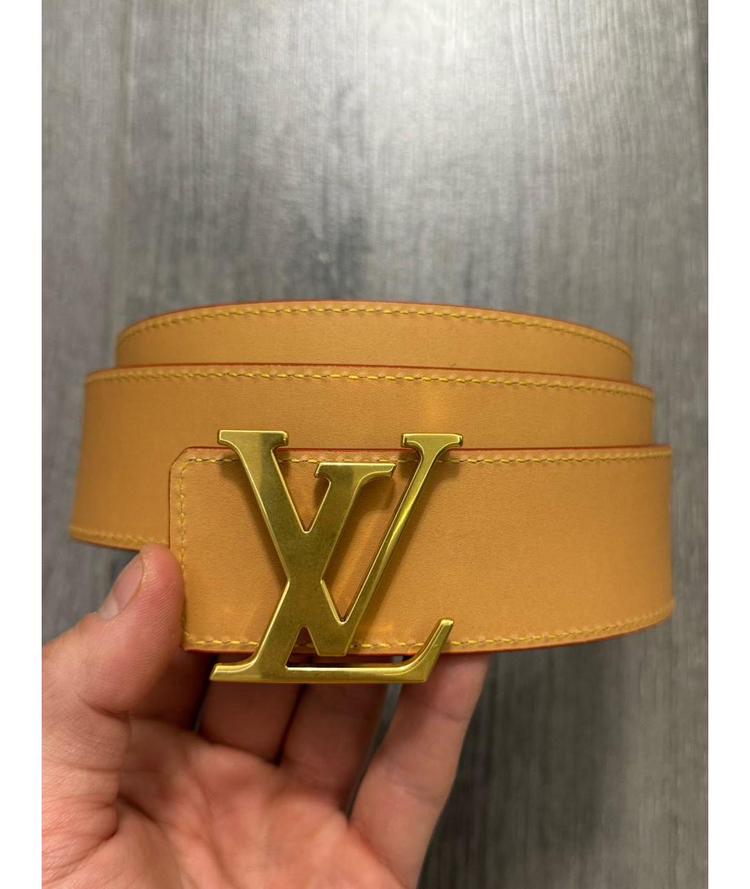 LOUIS VUITTON Коричневый кожаный ремень, фото 2