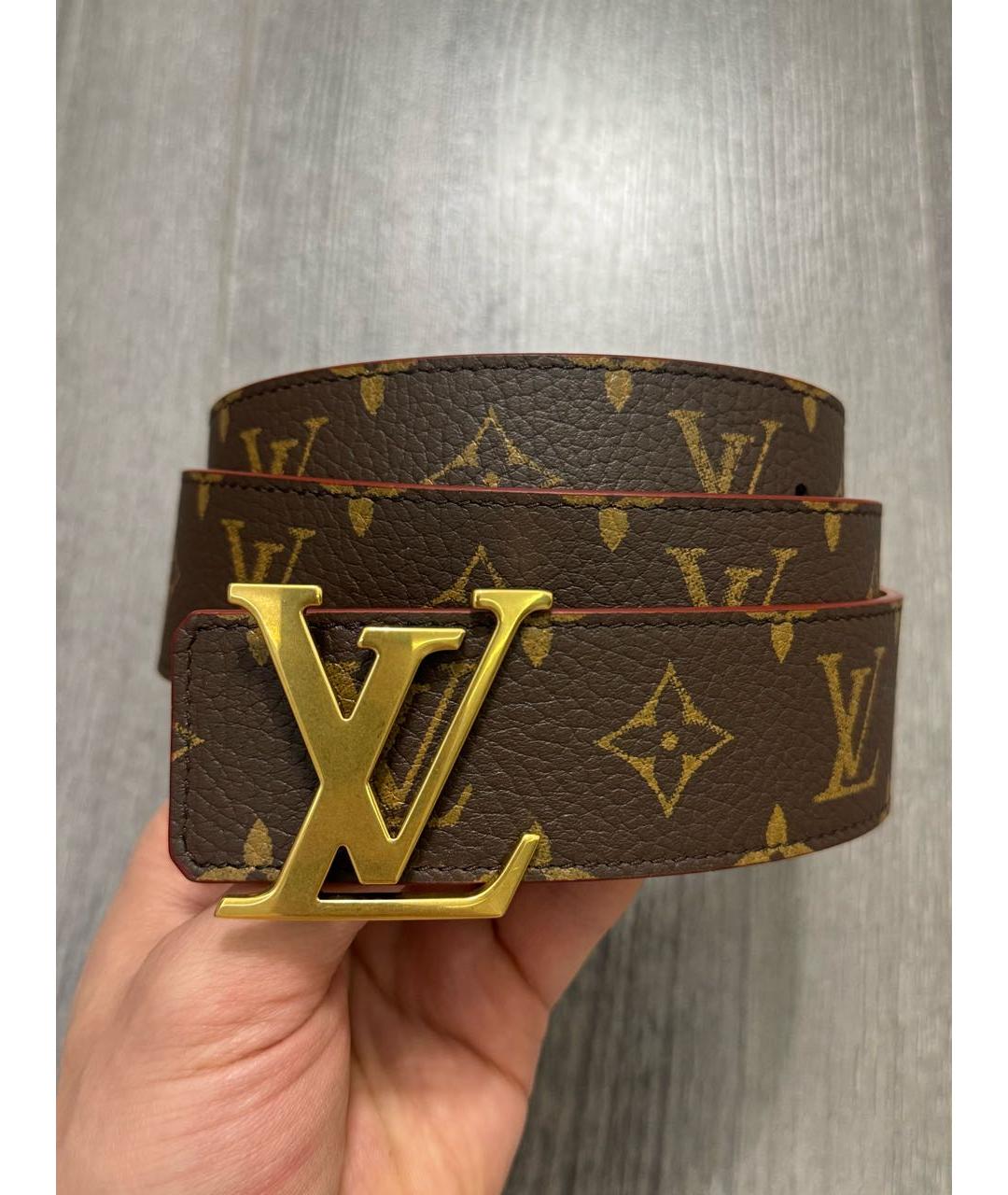 LOUIS VUITTON Коричневый кожаный ремень, фото 8