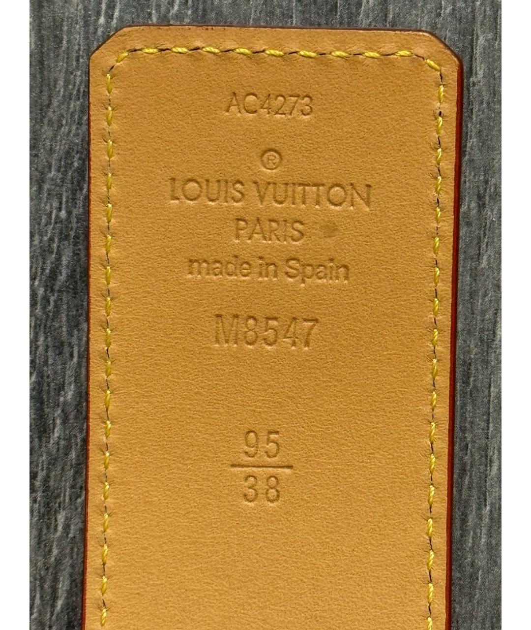 LOUIS VUITTON Коричневый кожаный ремень, фото 3