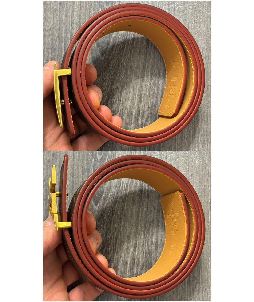 LOUIS VUITTON Коричневый кожаный ремень, фото 7