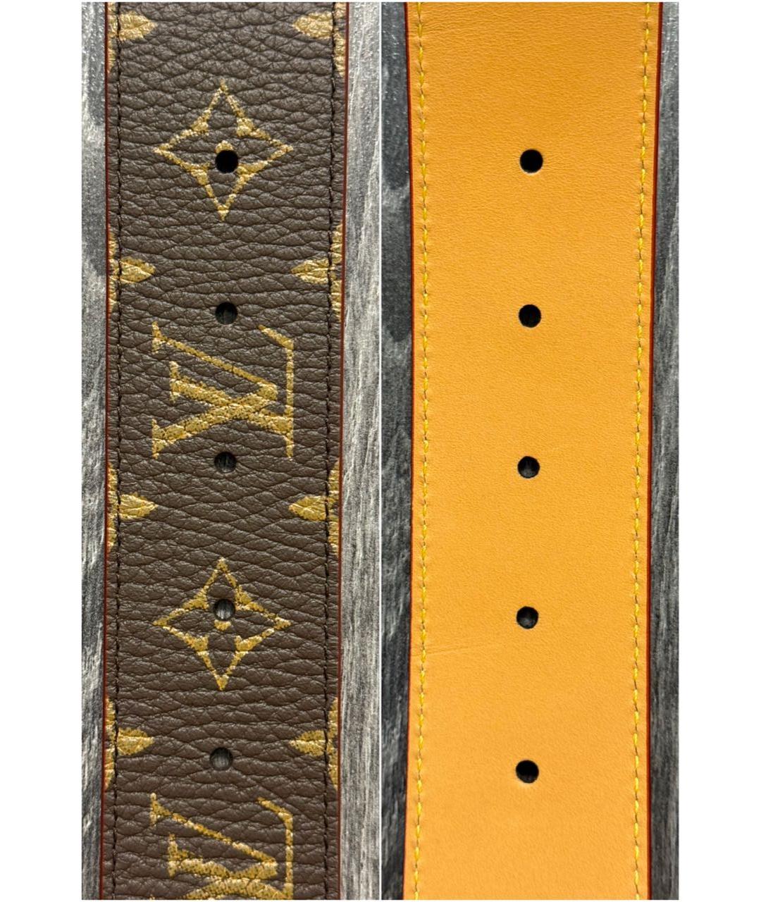 LOUIS VUITTON Коричневый кожаный ремень, фото 5