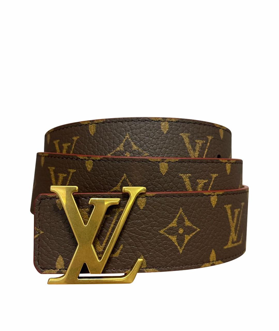 LOUIS VUITTON Коричневый кожаный ремень, фото 1
