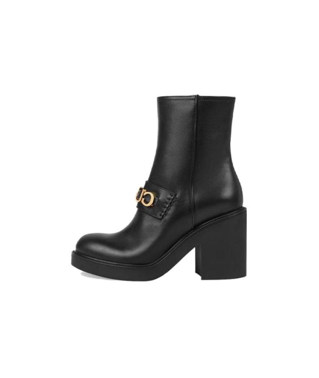 GUCCI Черные кожаные ботильоны, фото 2