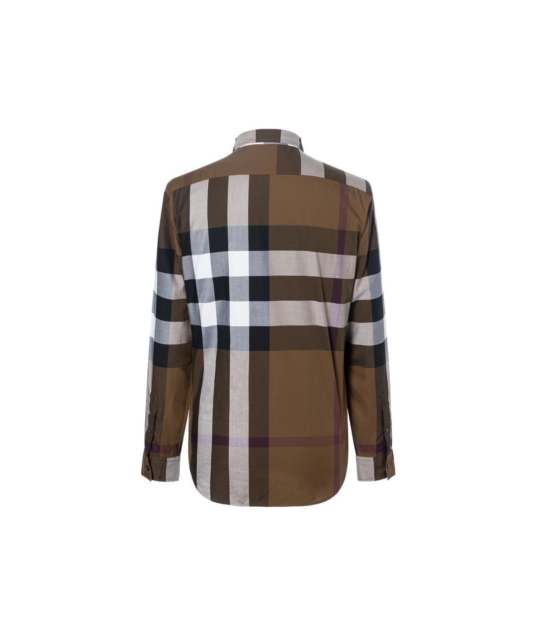 BURBERRY Коричневая хлопковая кэжуал рубашка, фото 2