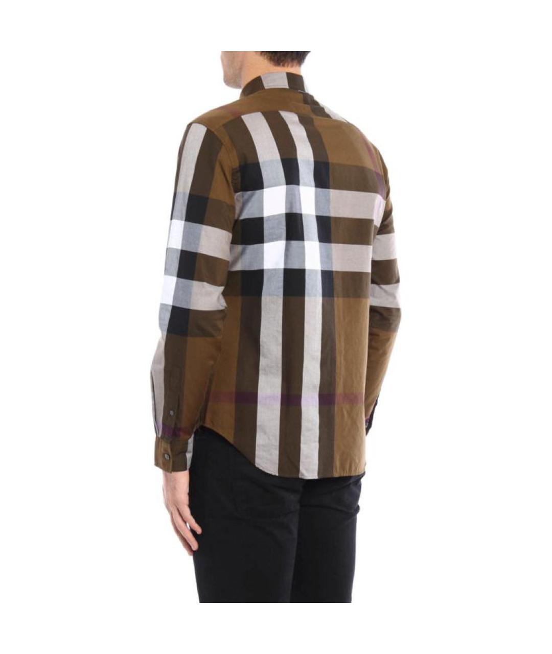 BURBERRY Коричневая хлопковая кэжуал рубашка, фото 4