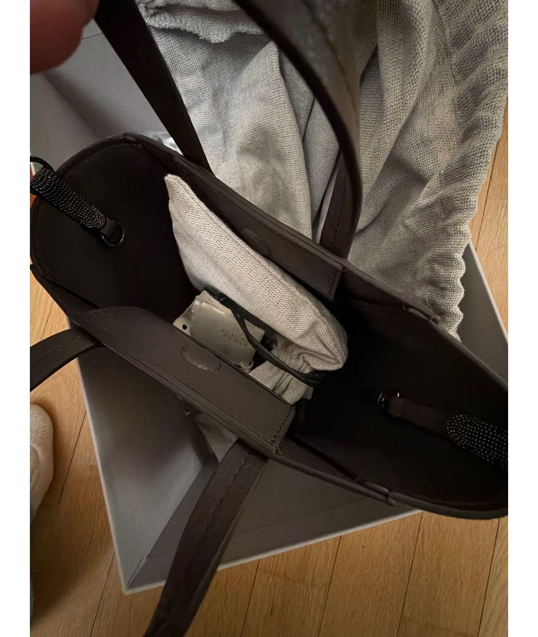 BRUNELLO CUCINELLI Коричневая замшевая сумка тоут, фото 5