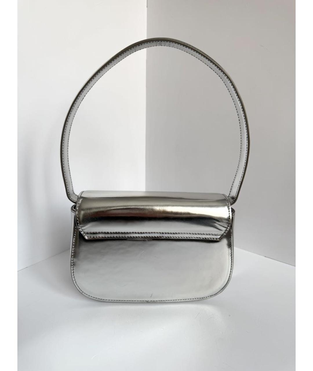 DIESEL Серебряная кожаная сумка через плечо, фото 4